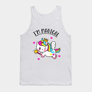 Magical Cute Chibi Unicorn Girl Tank Top